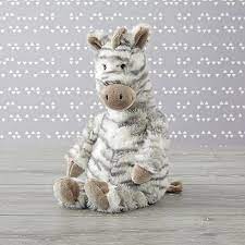 Jellycat Medium Grey Zebra Stuffed Animal Crate And Barrel Animal Baby Room Cute Stuffed Animals Vintage Plush