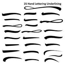 Set Of Underlines Lettering Lines Isolated On White Handwritten Letter Vector Illustration Pen Line Underline Stroke Marker Png And Vector With Transparent B Lettering Hand Lettering Vector Illustration