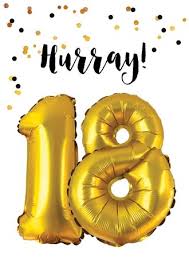 Felicitatiekaart Verjaardag 18 Jaar Goud Kaartje2go