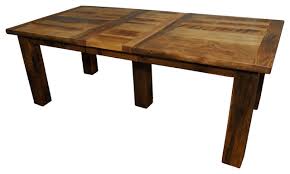 When inquiring about a table please specify species of wood, size, top thickness, base/leg style and finish. Rustic Reclaimed Barn Wood Extension Table Transitional Dining Tables By Furniture Barn Usa Houzz
