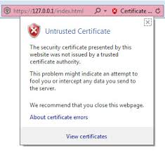 Adding The Self Signed Certificate As Trusted To A Browser Windows
