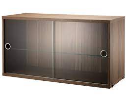 Love my regissor glass door cabinet!cknami have been looking for a cabinet that would be large enough for my fitz and floyd collection!. String System Display Cabinet With Sliding Glass Doors Walnut Veneer By Kajsa Nisse Strinning 1949 Designer Furniture By Smow Com