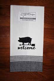 Pig Kitchen Towel Pig Decor Pig Lover 4h Pig Welcome Etsy Pig Decor Pig Kitchen Pig Lovers