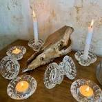 Bougeoirs Vintage Inweder - Lot De 2 - Résine Noir Style Baroque - Pour  Décoration Intérieur - Ne Convient Pas Aux Bougies Classiques