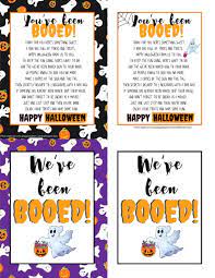 For holiday spirit to reappear ! Free You Ve Been Booed Signs Halloween Boo Ideas Play Party Plan