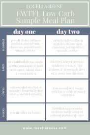 Fwtfl Low Carb Day Meal Plan Ideas Carb Day Low Carb Meal Plan Low Carb Diet Plan
