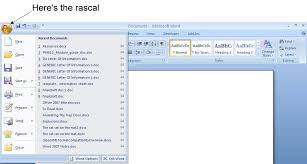 Microsoft Word 2007 Office Button