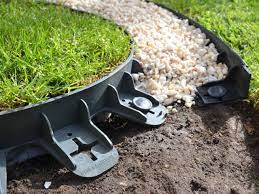 Installing the average plastic edging requires digging a trench for it first. Green No Dig Plastic Garden Edging Patio Edging Plastic Garden Edging Lawn Edging