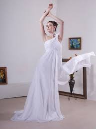 Abito a maniche lunghe a palloncino con polsi elasticizzati. Jill Abito Da Sposa Stile Impero Con Monospalla In Georgette