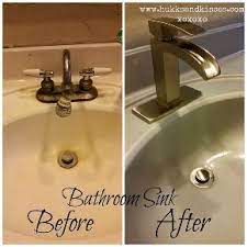 Spray Painted Bathroom Counter And Sink Painting Bathroom Sinks Painted Bathroom Bathroom Counters
