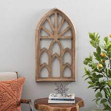 Natural Art Deco Wood Tone Arched Wall Plaque Kirklands Arched Wall Decor Wall Decor Metal Wall Decor