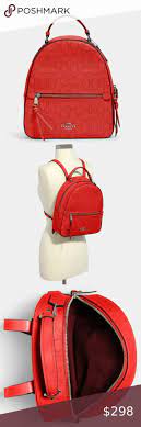 Nwt Coach Jordyn Backpack In Signature Red Leather Metallic Backpacks Leather Black Leather Backpack