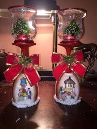 Village Inside Wine Glass Christmas Candle Holder Diy Christmas Candle Holders Diy Diy Candle Holders Christmas Candle Holders