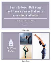 Are you looking for free yoga business card templates? Yoga Instructor Trainer Business Card Template