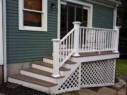 Small Composite Vinyl Deck Patio Stairs Front Porch Steps Backyard Porch