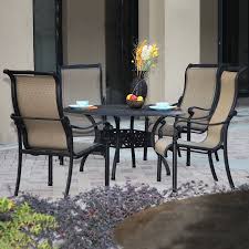 Shop Darlee 5 Piece Sling Seat Aluminum Patio Dining Set At Lowes Com Modern Patio Furniture Patio Dining Set Dining Set
