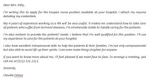 Hospice Nurse Cover Letter And Its Sample Template Creator