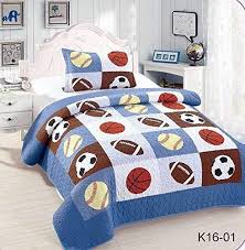 Sports and stars comforter set in blue. Tennis Boys Girls Twin Size Sports Themed Soccer American Football Baseball 5 Piece Kids Comforter Set Bed Sheets In A Bag 100 Cotton Basketball Kids Furniture Decor Storage Comforter Sets