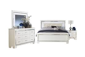 Its white wash finish adds a rustic. Allura Panel Bedroom Set W Led Lighting White By Homelegance Furniturepick