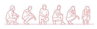 People Crouching Combination Dimensions Drawings Dimensions Com Use these art references to draw the human body. people crouching combination