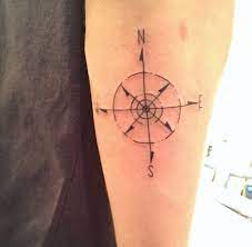 Linear Calm Simple Compass Hummingbird Tattoo Tattoo Compass Tattoos