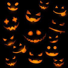 Halloween Background With Glowing Pumpkin Faces Pumpkin Faces Halloween Backgrounds Glow Pumpkin