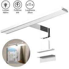 Scopri subito migliaia di annunci di privati e aziende e trova quello che cerchi su subito.it Lampada Specchio Bagno Applique Parete 30cm Luce Led 6w 6500 Bakaji
