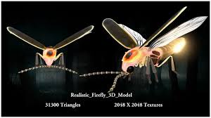 Realistic Firefly 3d Model Insectes