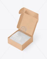 Download Opened Kraft Box Mockup In Box Mockups On Yellow Images Object Mockups PSD Mockup Templates