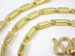 Classic Aviator Style Thai Bar Link 24k Gold Plated 20 Baht Chain Necklace Co11r5radln Gold Chains For Men Gold Chains For Men