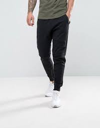 Black Decker Bdl190s Bullseye Stud Finder Pull Bear Panel Joggers With Zip Hem In Black Panel Sweatpants Joggers Mens Joggers