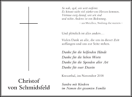 Noch nie habe ich mich selbst so geöffnet. Traueranzeigen Von Christof Von Schmidsfeld Schwaebische De Trauerportal