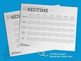 1 kid bedtime routine chart reward chart chore chart daily schedule checklist behavior rewards printable editable pdf