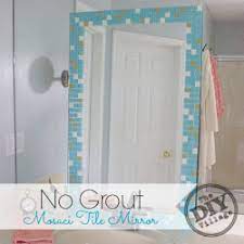 This was my first diy project and it was really easy! No Grout Mosaic Tile Mirror The Diy Village