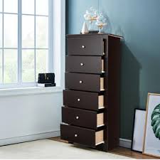 Free shipping on orders over $25 shipped by amazon. Costway 6 Drawer Chest Dresser Clothes Storage Bedroom Tall Furniture Cabinet Brown