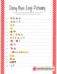 Our online entertainment trivia quizzes can be adapted to suit your requirements for taking some of the top entertainment quizzes. Free Printable Disney Movie Emoji Pictionary Quiz