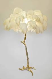 Hollywood Regency Sculptural Ostrich Feather Palm Tree Floor Lamp 1stdibs Com Feather Lamp Tree Floor Lamp Hollywood Regency Decor