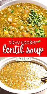 Best Ever Slow Cooker Lentil Soup Recipe In 2020 Slow Cooker Lentils Slow Cooker Lentil Soup Soup Recipes Healthy Vegetarian