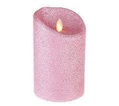 Luminara Flame Effect Pink Glitter Pillar Http Www Qvc Com Luminara 5 Flameless Glitter Candle With Timer Search Re Glitter Candles Luminara Candles Candles