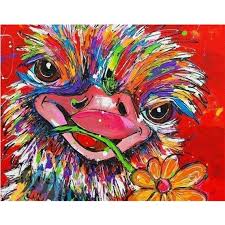 Cartoon Ostrich Diy Crystal Full Diamond Square 5d Diamond Painting Cross Stitch Set Mosaic Round Rhinestone In 2020 Cross Paintings Diamond Painting Painting
