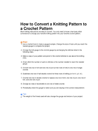 How do you convert a cross stitch pattern into a knitting pattern? How To Convert A Knitting Pattern To A Crochet Pattern Tejido De Punto Tejer