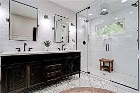 A chic and elegant bathroom done in white marble and gold hardware plus a. 20 Modern Farmhouse And Cottage Bathroom Tile Ideas