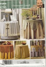 Tablecloth Pattern Round Accent Table Cover And Topper Uncut Simplicity 4096 Christopher Lowell Collection By Pre Table Covers Table Cloth Round Accent Table