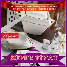 Aryildiz Ar20032 Prestige Kare Bone Altin 87 Parca Yemek Takimi 1 099 90 Tl Yemek Takimi Yemek Takimlari Yemek