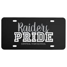 Black And Silver American Flag License Plate Silver Gray School Pride Dark Background License Plate Zazzle Com In 2020 School Pride License Plate School Colors