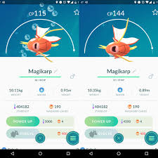 anyone know why the lower cp magikarp is at a higher level