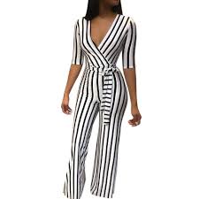 Black And White Striped Overalls Black And White Jumpsuits Striped Bodycon Jumpsuit In 2020 Jumpsuits For Women Bodycon Jumpsuit Romper Long Pants