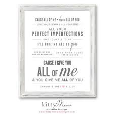 Light Gray Pink Bubblegum John Legend All Of Me Etsy Paper Gifts Anniversary Personalized Wedding Gifts Paper Anniversary
