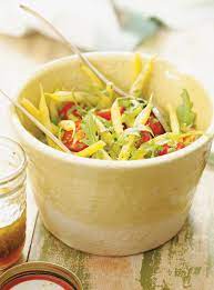 Yellow Bean Arugula And Tomato Salad Ricardo Recipe Appetizer Salads Vegetable Recipes Tomato Salad