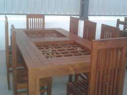 Phi villa outdoor table bench set of 3, 1 wood dining table & 2 wooden benches, premium acacia wood patio furniture set for porch balcony deck, teak color 4.0 out of 5 stars 26 $659.99 $ 659. Download 41 Modern Wooden Dining Table Designs With Glass Top In Kerala